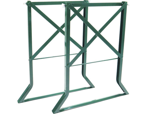 Deux supports d''établi verts en métal