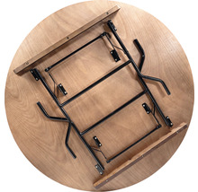 Plateau de table rond avec cadre pliant monté