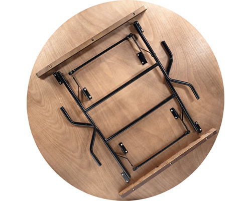 Plateau de table rond avec cadre pliant monté