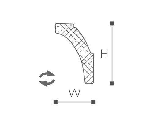 Section transversale du profil avec indication de la hauteur et de la largeur