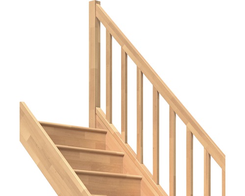 Escalier en bois avec rampe
