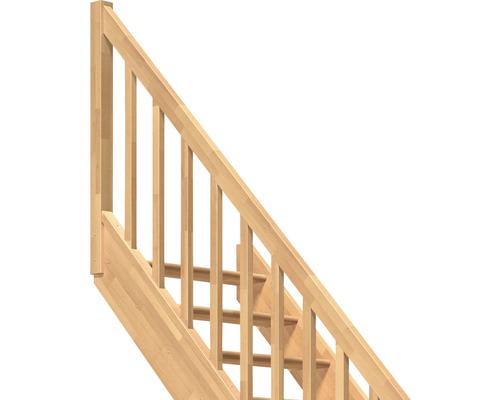 Escalier en bois avec rampe