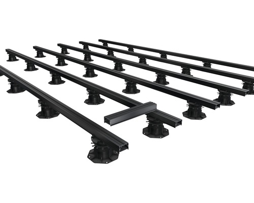 Structure de terrasse en aluminium avec pieds réglables en hauteur