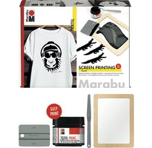 Marabu Textil Siebdruck Set für Stoffe mit Druckfarbe und Zubehör