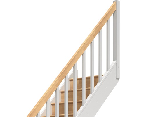 Escalier avec rampe et marches en bois