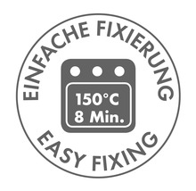 Einfache Fixierung bei 150 Grad Celsius für 8 Minuten