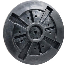 Disque en plastique noir avec découpes et trous