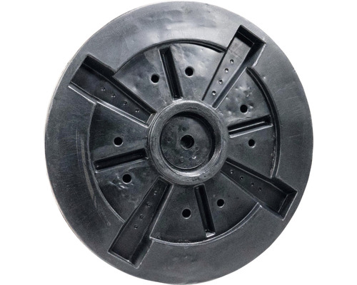 Disque en plastique noir avec découpes et trous