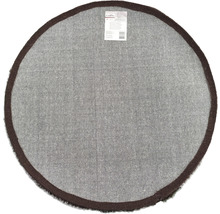 Tapis rond avec bordure marron