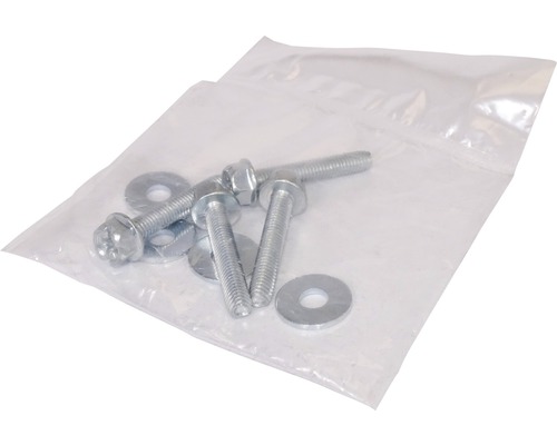 Vis et rondelles dans un emballage transparent