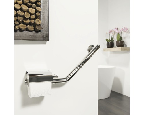 Toilettenpapierhalter aus Metall im Badezimmer