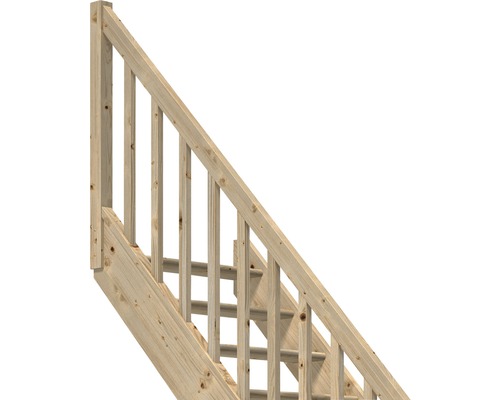 Escalier en bois avec rampe pour l''extérieur