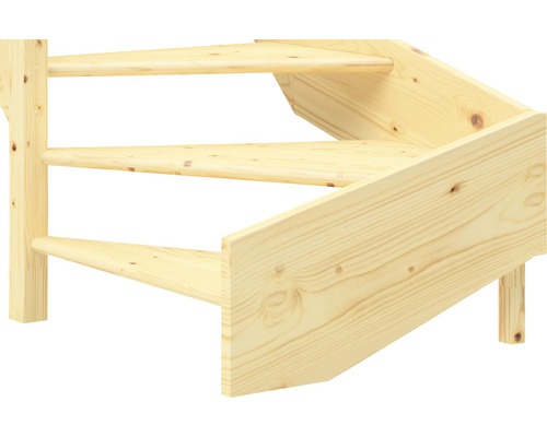 Escalier en bois à trois marches