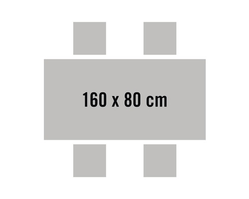 Table avec quatre chaises, taille de la table 160 x 80 centimètres