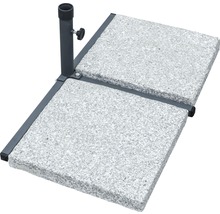 Support de parasol carré avec deux plaques de béton
