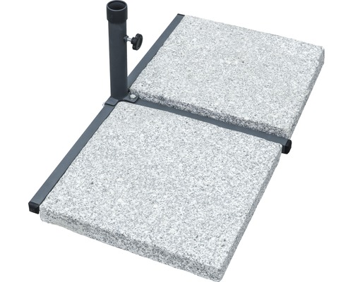 Support de parasol carré avec deux plaques de béton