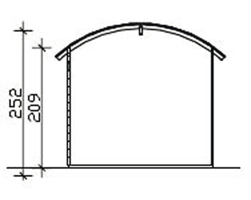 Dessin d''un abri de jardin mesurant 252 x 209 centimètres