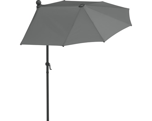 Parasol gris avec mécanisme à manivelle