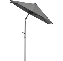 Parasol gris avec support réglable pour l''extérieur.