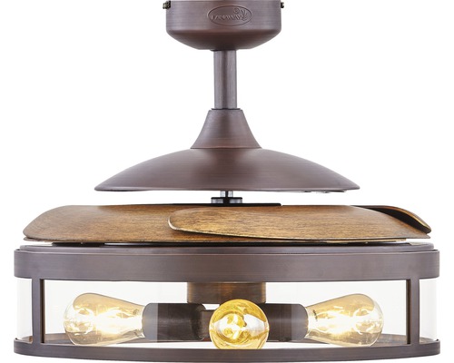 Deckenventilator mit Leuchtmittel und Holzflügeln