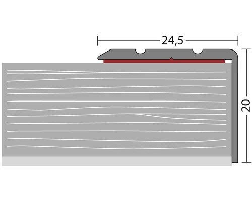 Profilé Profilé de finition avec les dimensions 24,5 sur 20