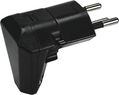 Schwarzer Winkelstecker für Elektrogeräte