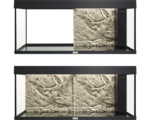 Aquarium mit Felswand-Dekoration