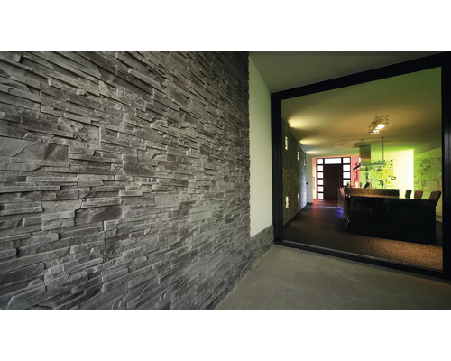 Décoration murale intérieure avec parements en pierre