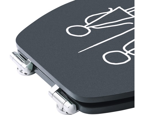 Abattant de WC avec motif et éléments de fixation