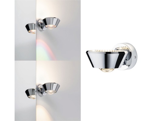 Chromfarbene Wandleuchte