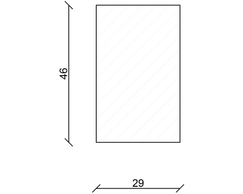 Illustration d''un rectangle mesurant 46 sur 29 centimètres
