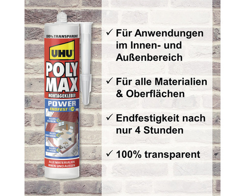 Uhu Poly Max Montagekleber für Innen- und Aussenanwendungen