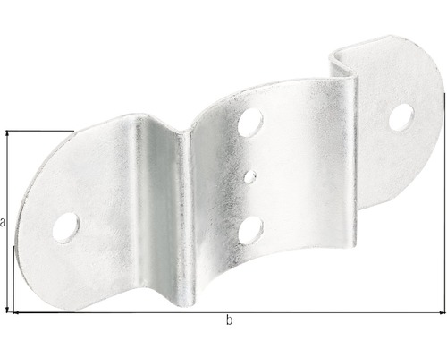 Rohrbefestigung aus Metall mit mehreren Befestigungslöchern