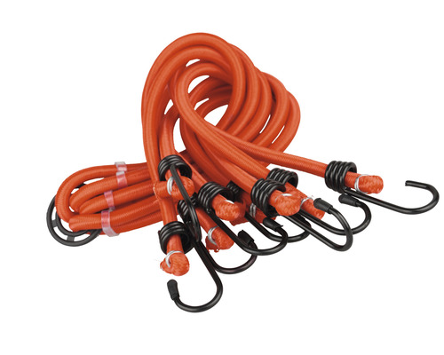 Orangefarbene Spanngurte mit Haken zur Ladungssicherung