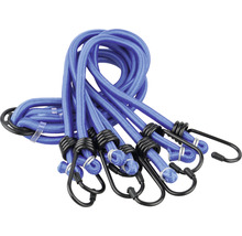 Bündel von blauen Spanngurten mit Haken