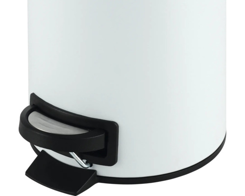 Poubelle à pédale 3L blanc mat