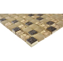 Mosaikfliese aus Glas und Metall
