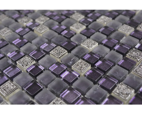 Mosaïque en verre et métal pour mur et sol