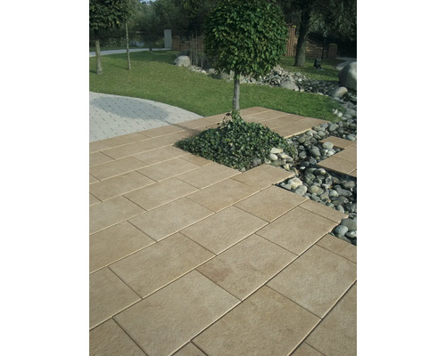 Beton Terrassenplatte iStone Basic ocker-gelb-rosé 60 x 40 x 4 cm