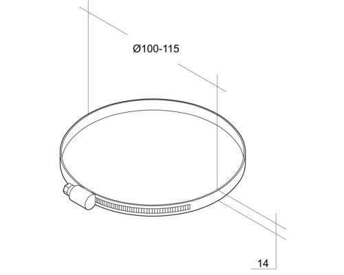 Schlauchschelle mit Durchmesser zwischen 100 und 115 Millimeter