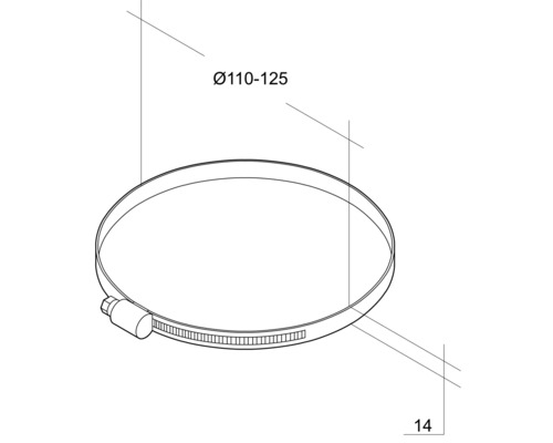 Rohrschelle mit einem Durchmesser von 110 bis 125 Millimetern