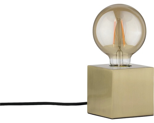 Lampe de table avec socle carré et ampoule