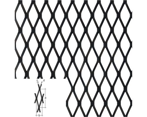 Metallgitter mit rautenförmigem Muster