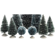 Dekorative Miniatur Tannenbäume mit Schnee für Weihnachtsdekoration