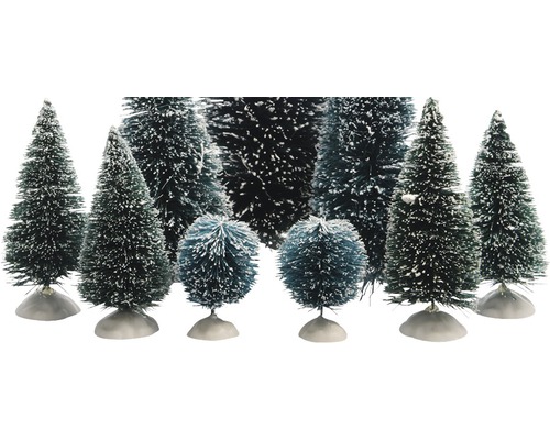 Dekorative Miniatur Tannenbäume mit Schnee für Weihnachtsdekoration