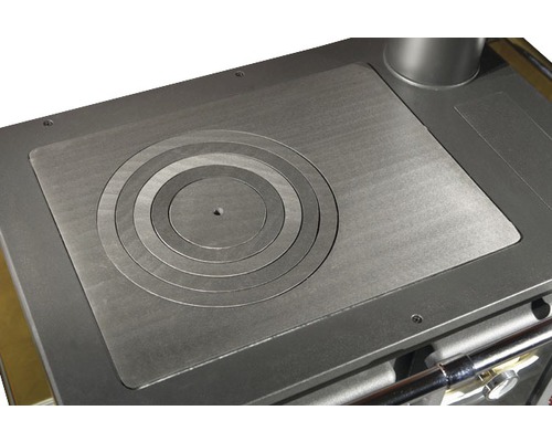 Vue détaillée de la plaque de cuisson d''un fourneau