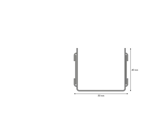 Vue de dessus d''un collier de serrage mesurant 50 sur 40 millimètres