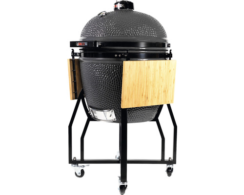 Keramikgrill auf Rollen mit Ablageflächen