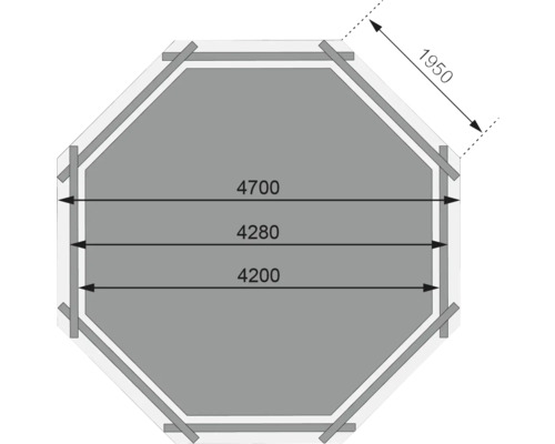 Plan d''un abri de jardin avec indications de dimensions