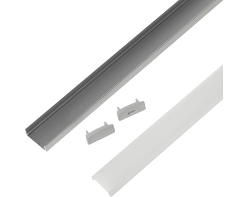 LED-Profil mit Abdeckung und Endkappen